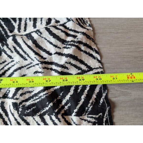 Cynthia Rowley Black White Zebra Print 100% Linen Button-Front Tunic Top Size 2X - Picture 6 of 7